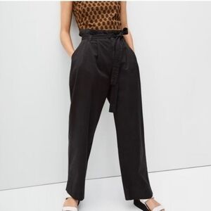 Everlane The Paperbag Pant Organic Cotton Wide Leg High Rise, Black M